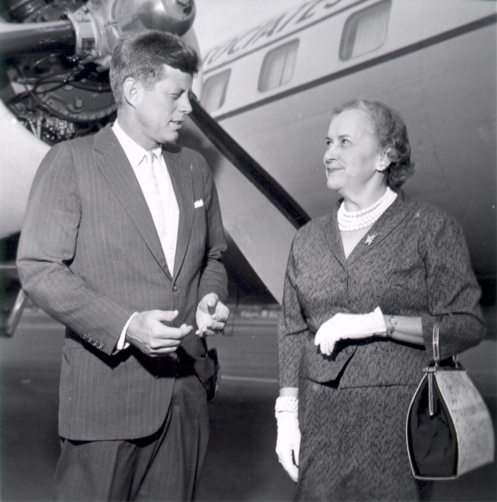 Edith Green with John F. Kennedy in Astoria in 1963.