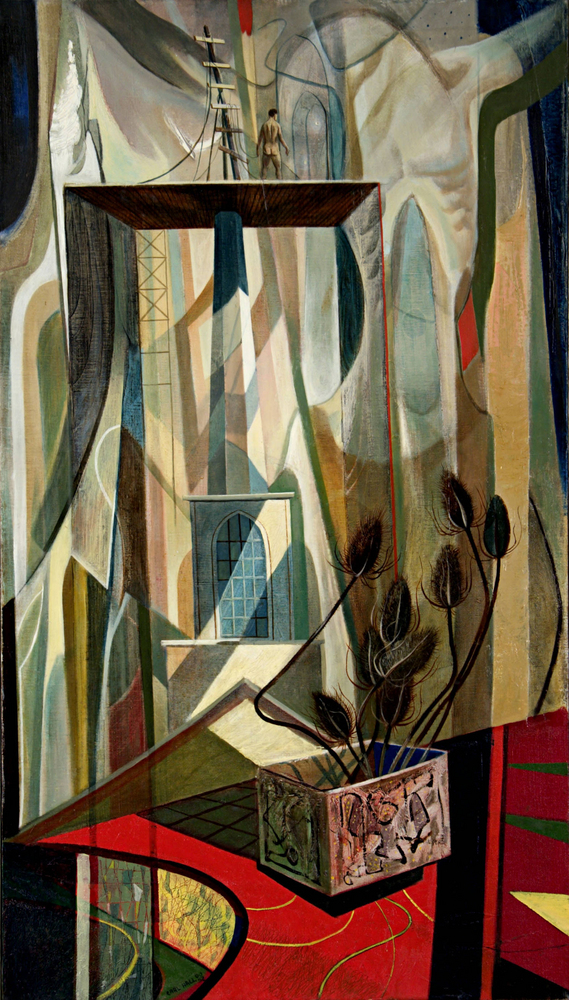Carl Hall, "Ascension," Oil on canvas, 42" x 24", 1952.