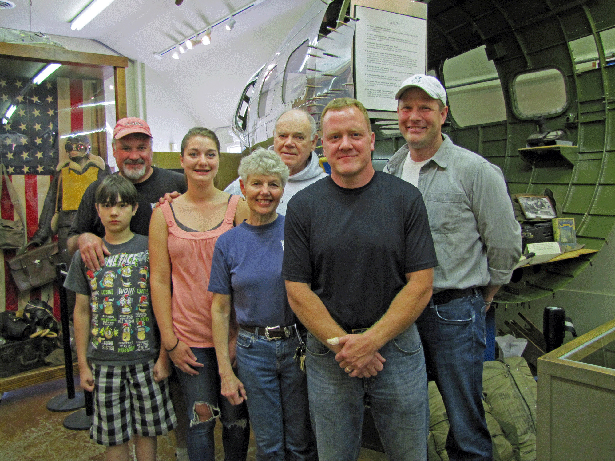 Art Lacey's descendents: Andrew Scott, Jayson Scott, Amanda Scott, Fred Scott, Punky Scott (Art Lacey's daughter), Tom McLain, and Marty Plotner, May 2010. 