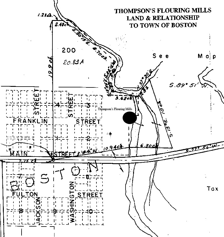 Relationship of mills to Boston town plat.