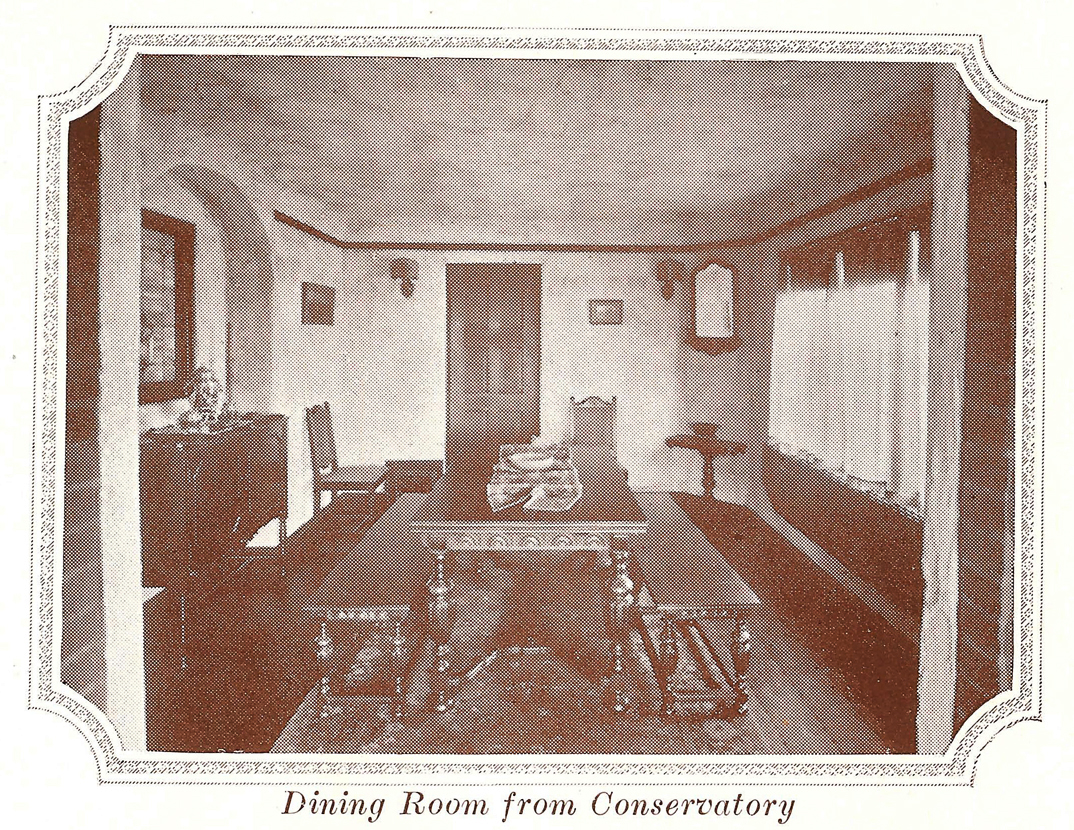 Brick House Beautiful dining room, 1923.