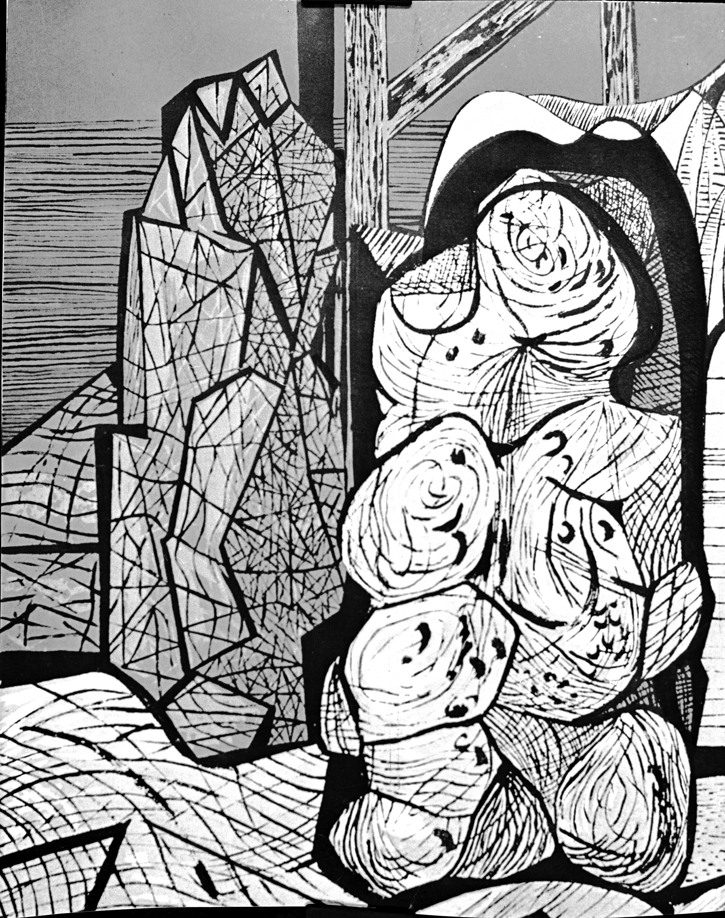 Louis Bunce, "Jetty Rocks No. 1" (serigraph), Nov. 1951.