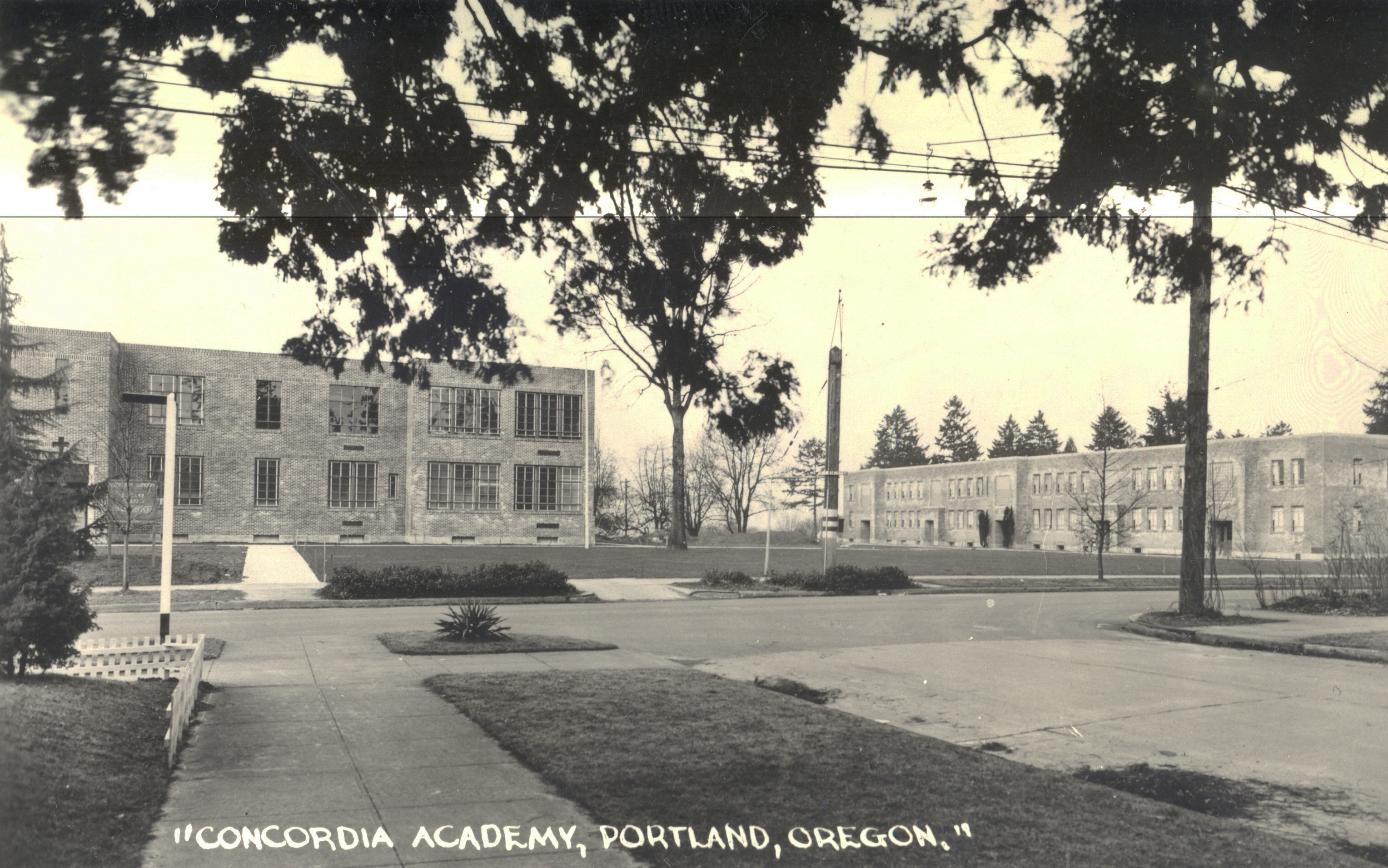 Concordia University's Luther Hall (l) (built 1948) and Centennial Hall (built 1947).