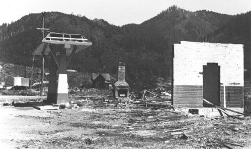 Remains of original Detroit townsite, about Sept. 1953.