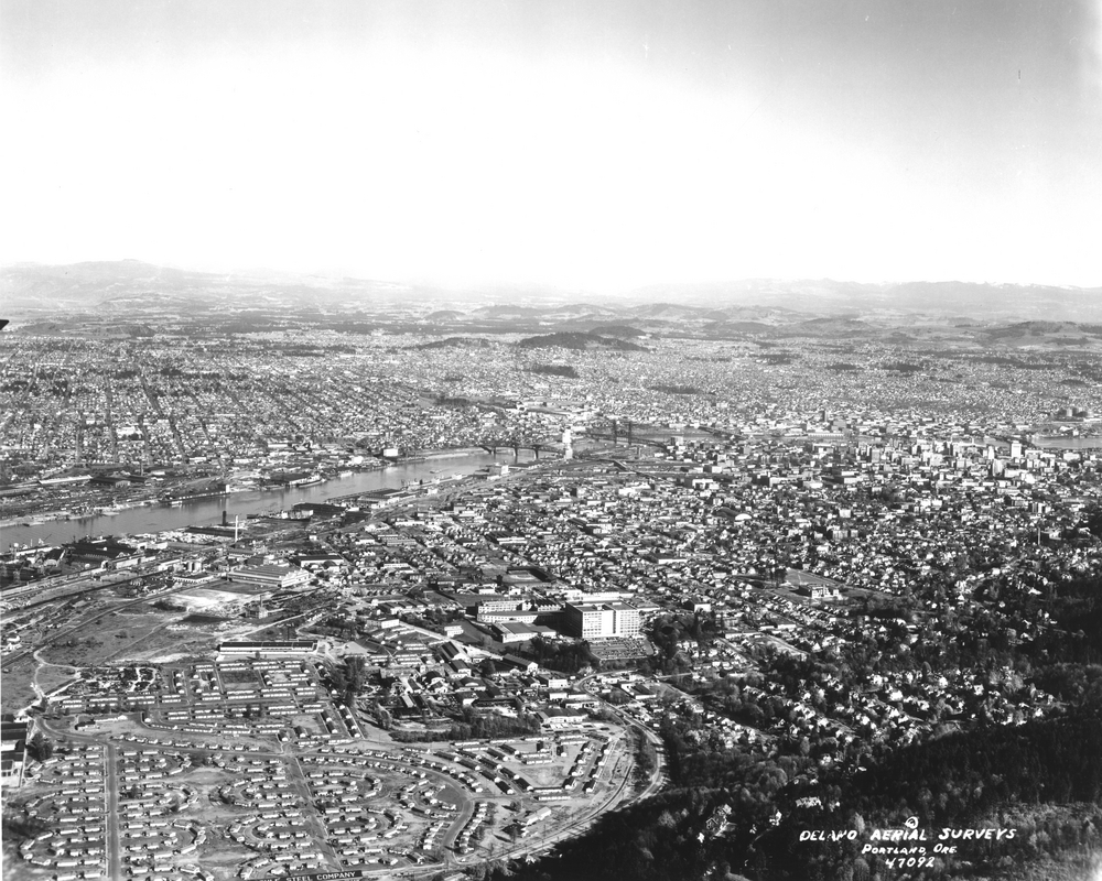 Guilds Lake Courts (lower left), 1944.