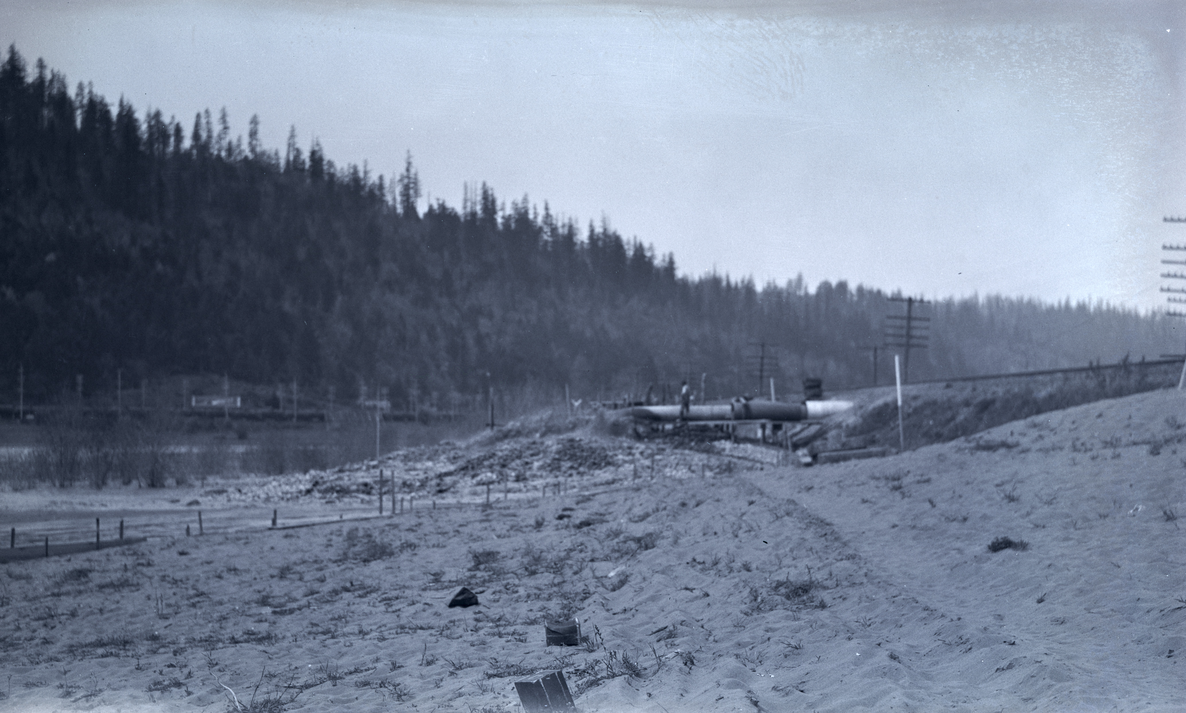 Dredge "Willamette's" discharge in Guild's Lake at Landing No. 7, April 21, 1924.