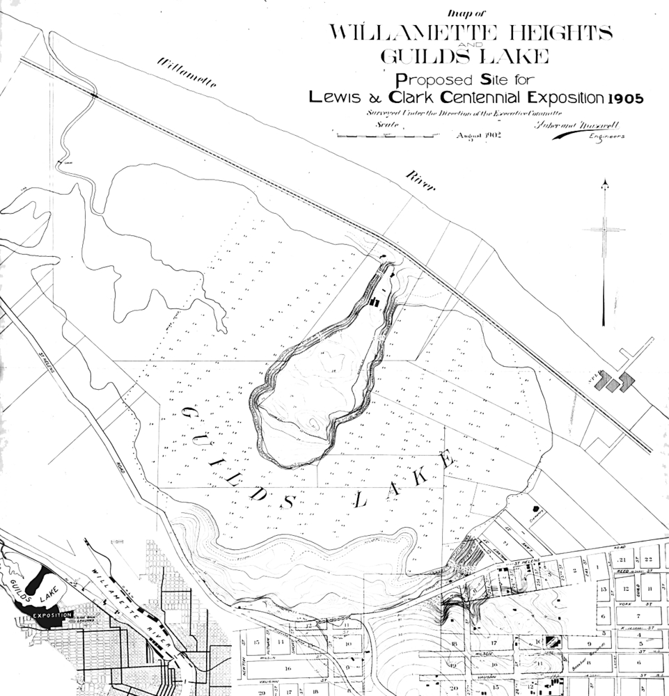 Map of the proposed site of the Lewis and Clark Centennial