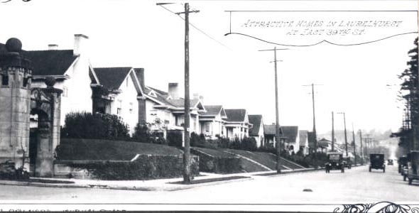 Laurelhurst gate (left) at 39th and SE Stark, 1925