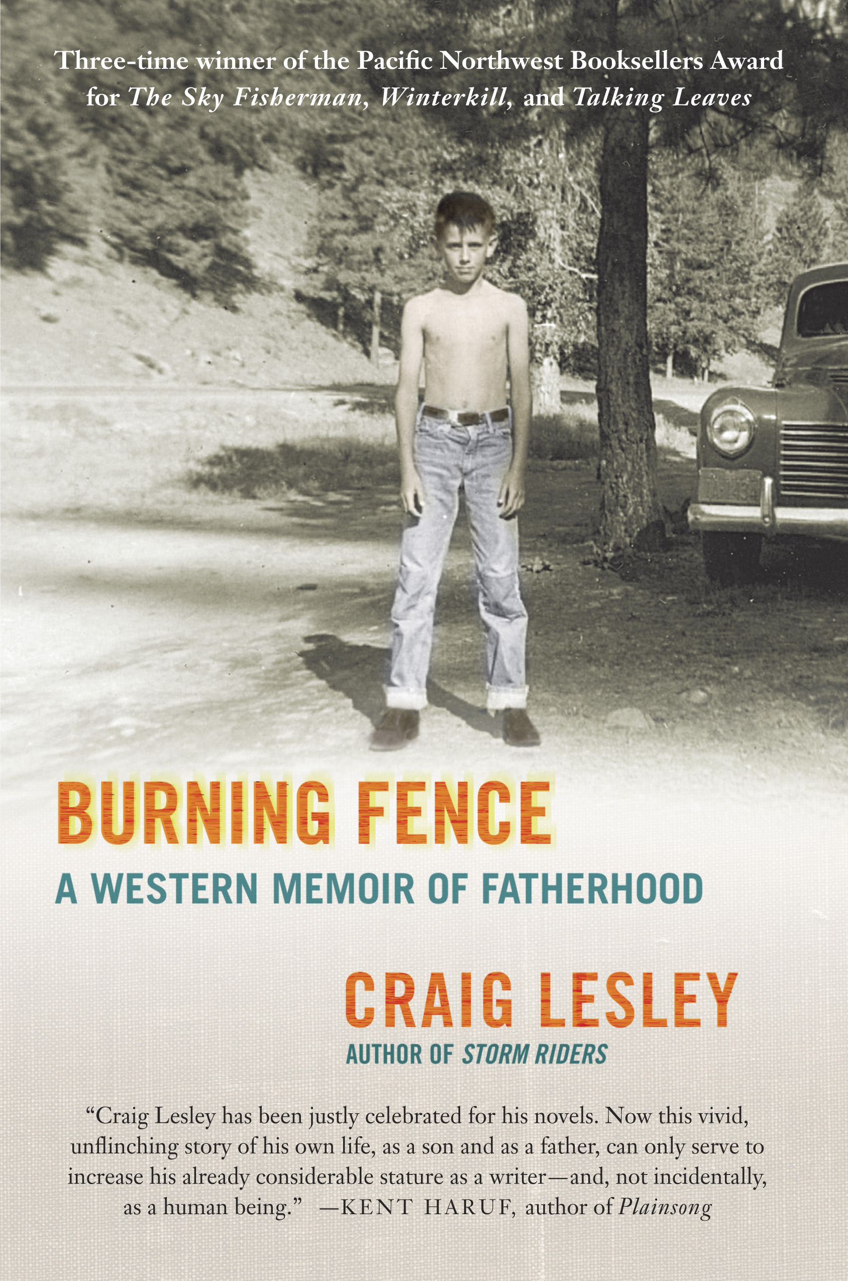 Cover to Craig Lesley's book "Burning Fence."
