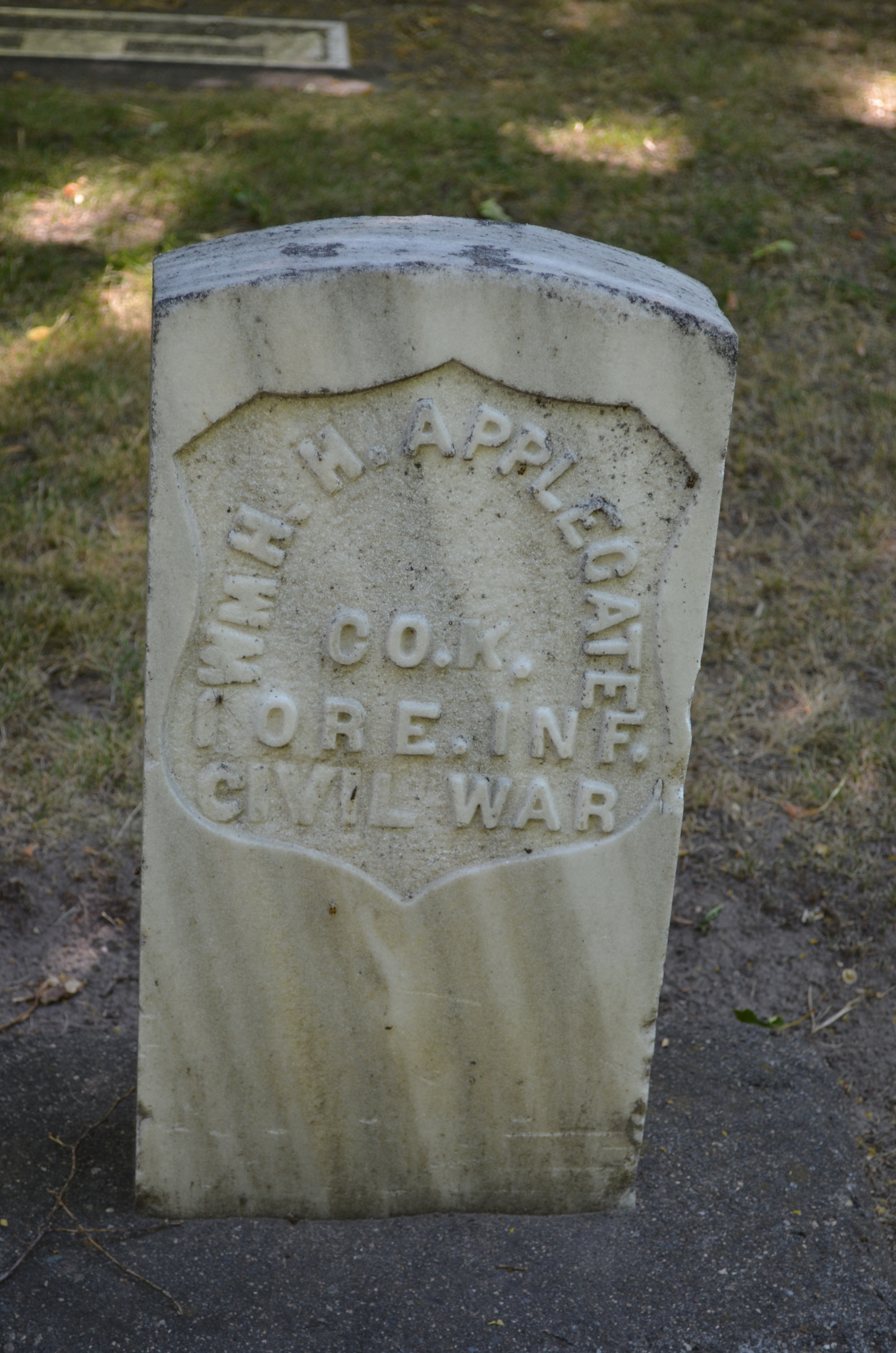 William Applegate marker, Civil War period