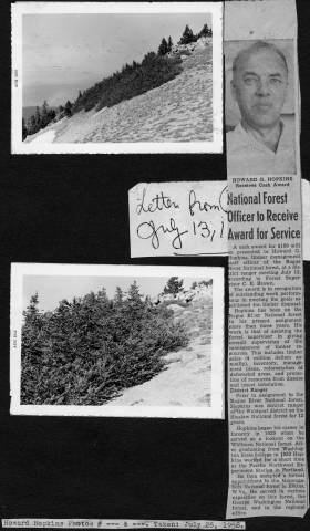 Page from Oliver Matthews scrapbook, July 1958.