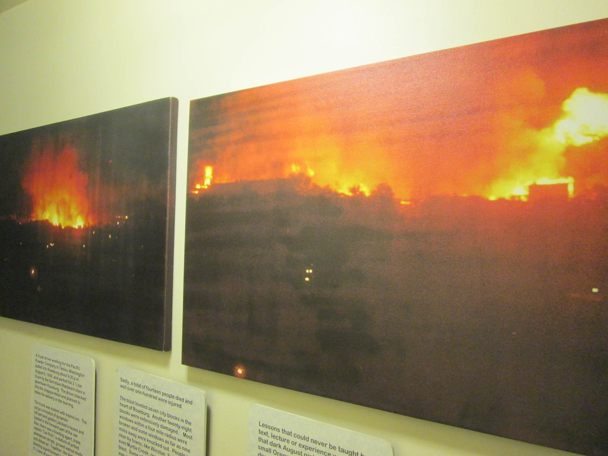Roseburg Blast exhibit, Douglas County Museum