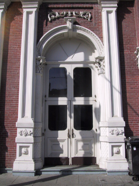 Cast iron door at the New Market Theater, 2010.
