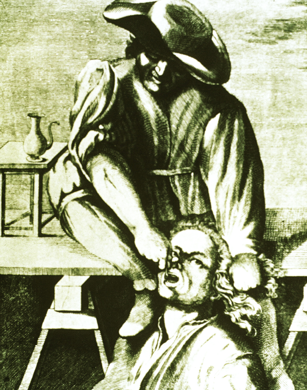 Rudimentary dental extraction techniques.
