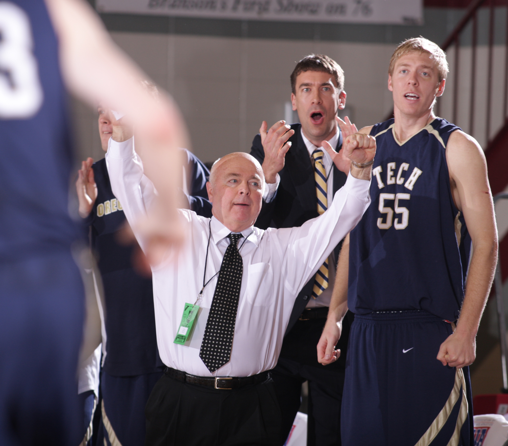 Coach Danny Miles at 2008 NAIA National Basketball Tournament, March 2008.