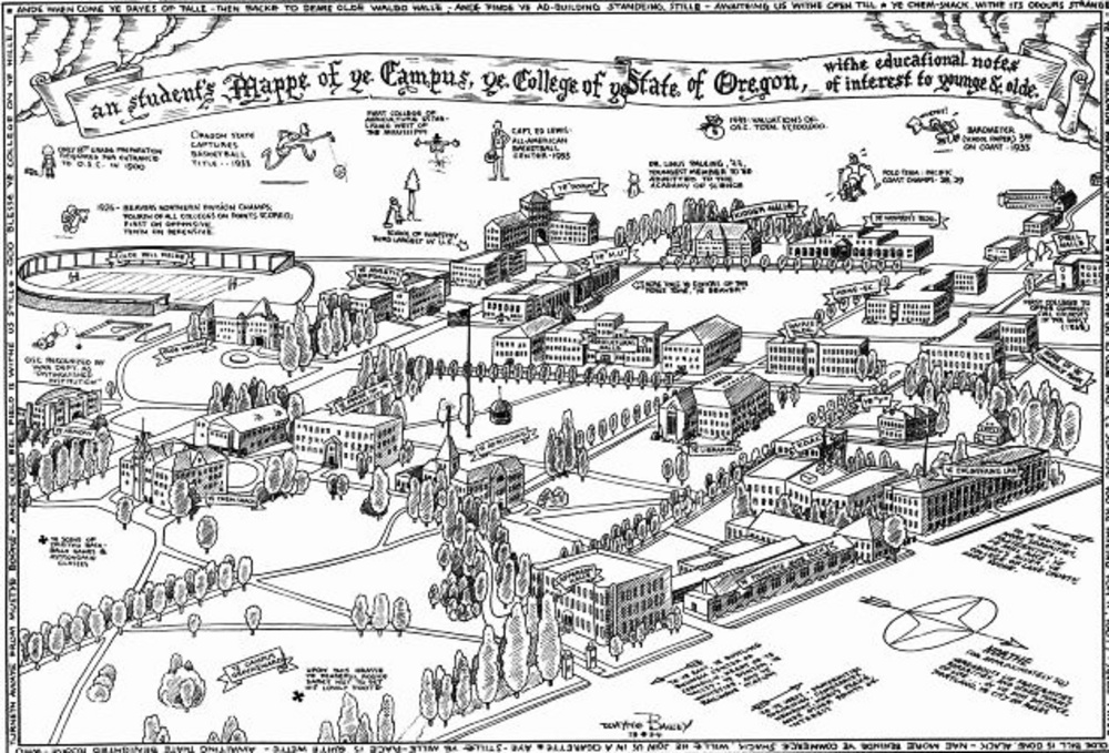 Student map of OSC campus, 1934.