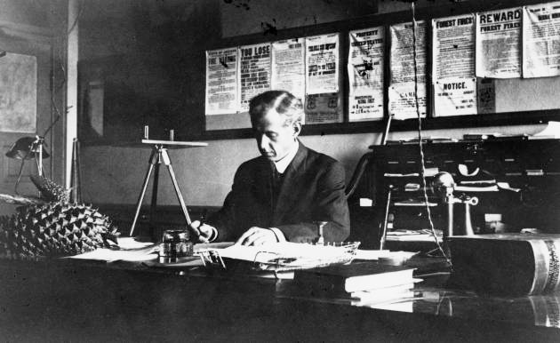 George Peavy in his office, 1910.