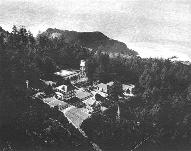 Port Orford Lifeboat Station, 1930s-1940s, aerial, 1954..