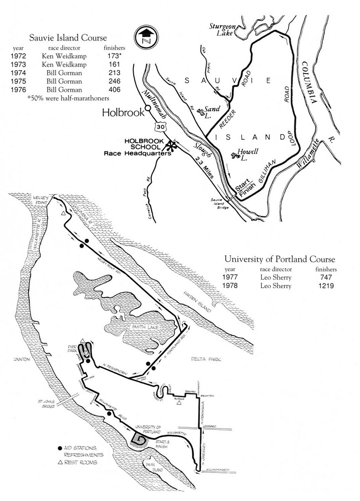 Portland Marathon Course, 1972-1976.
