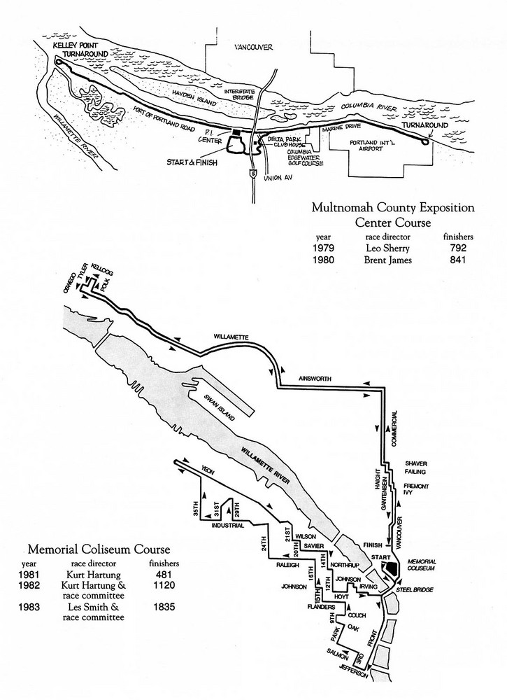 Portland Marathon Course, 1979-1983.