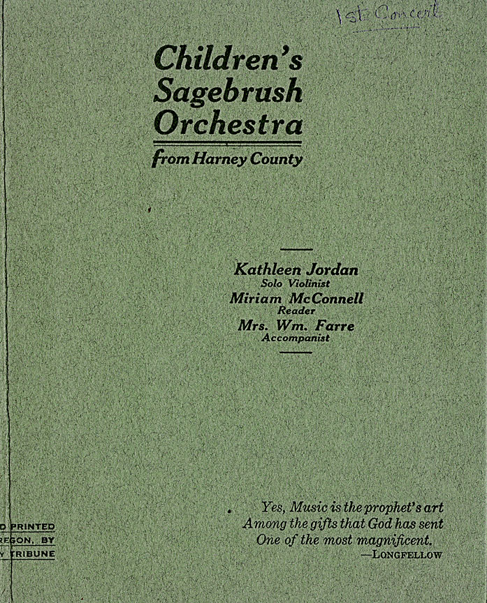 Sagebrush Symphony program, 1916