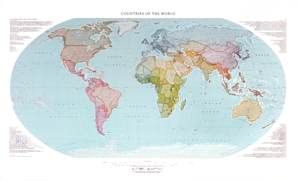 Countries of the World map by Raven Maps.
