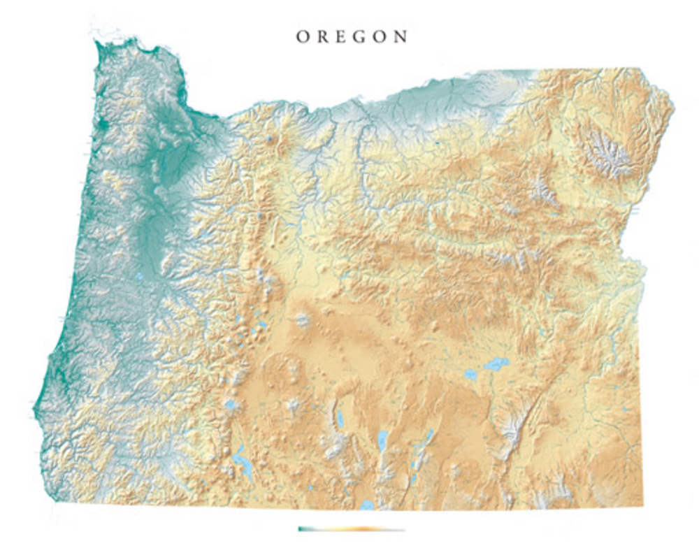 Oregon map by  by Raven Maps.