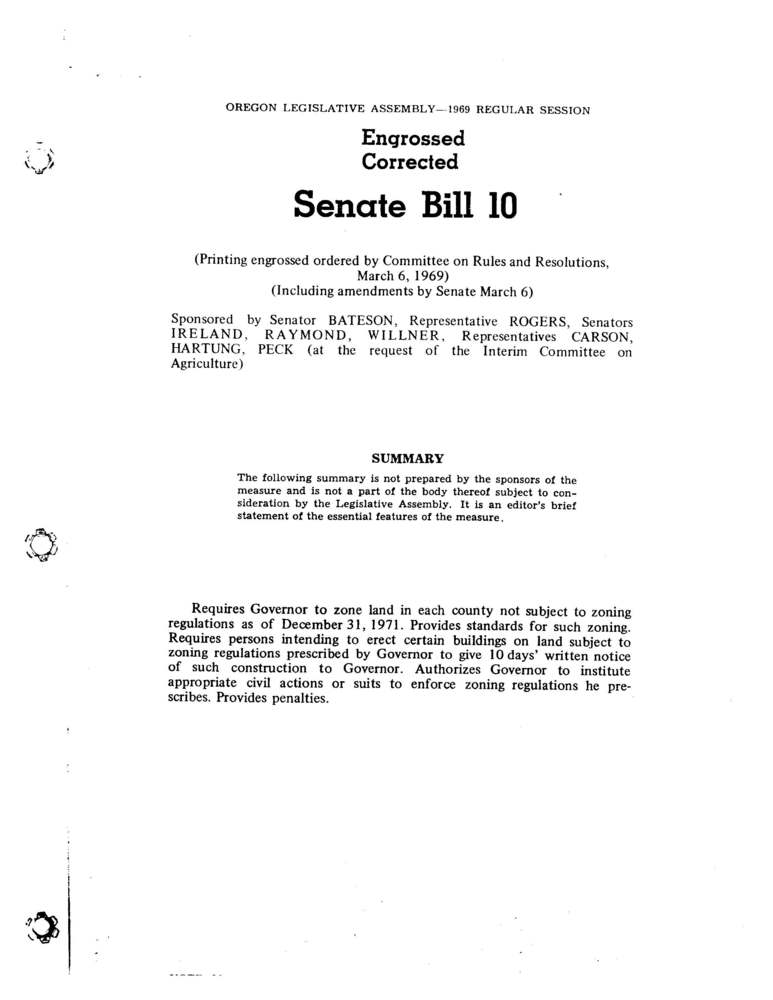First page of Senate Bill 10.