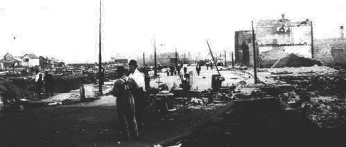 Aftermath of fire in Sheridan, July 18, 1913. 