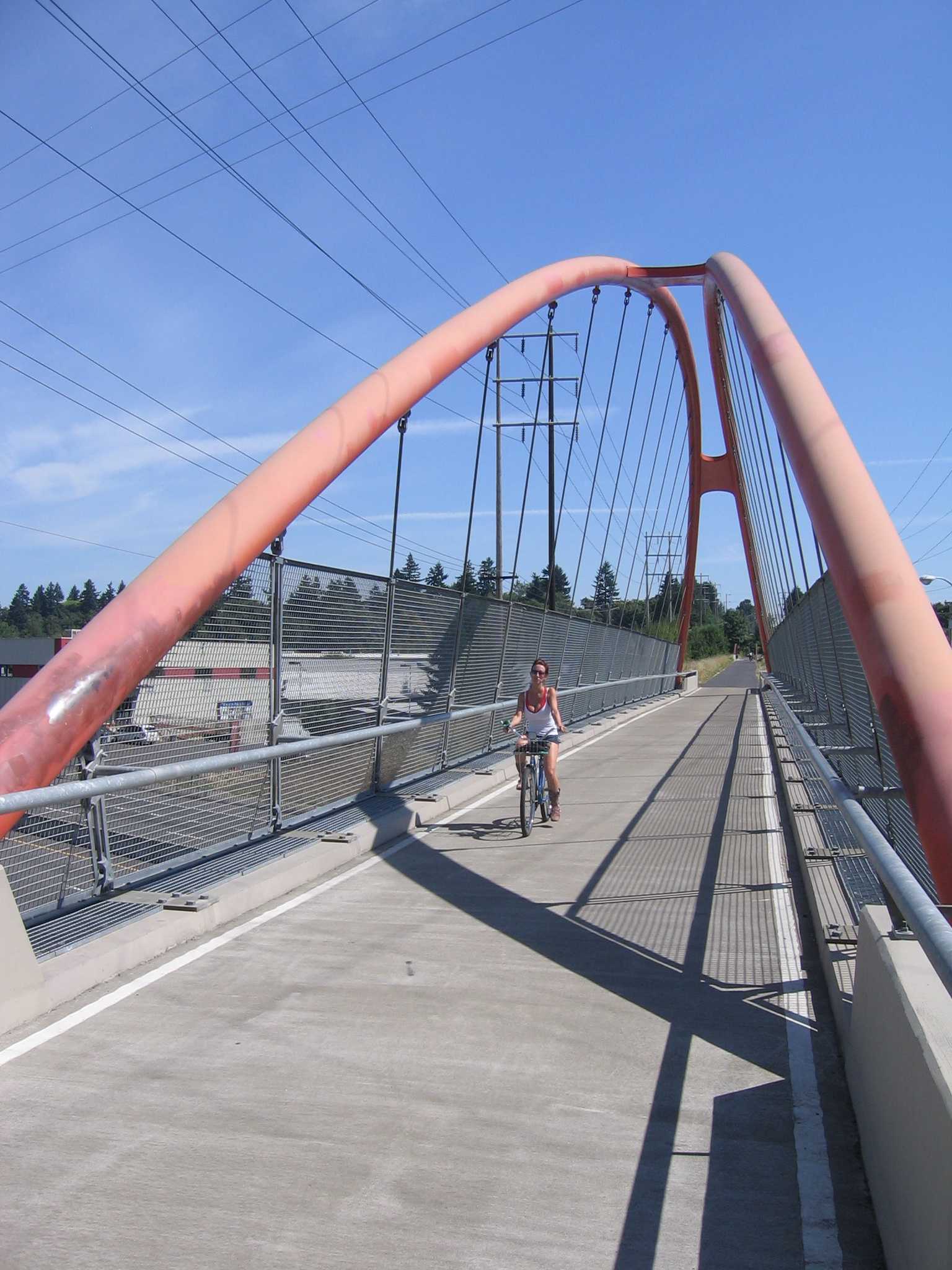 Springwater Corridor Trail bridge crossing Hwy 99E, Portland, Aug. 21, 2011.