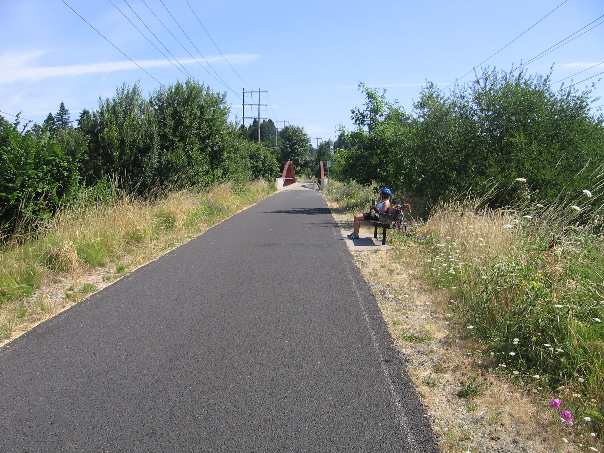 Springwater Corridor Trail railroad crossing, Portland, Aug. 21, 2011.