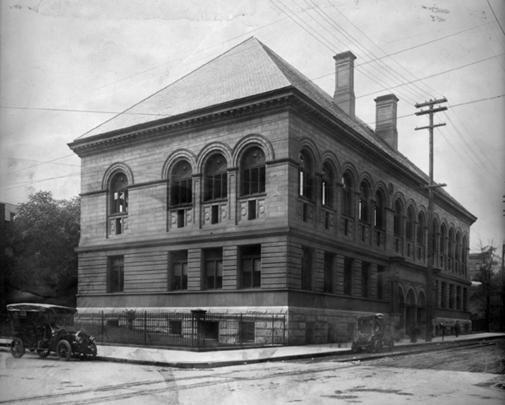 The Stark Street Library preceded the current Central Library building.