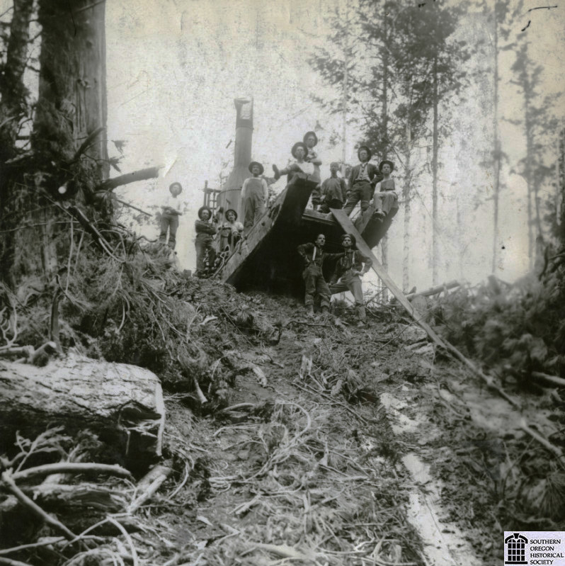 Steam donkey in Jackson County.