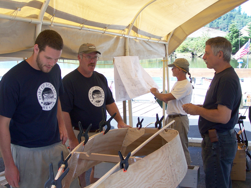 (L to R) Adam Kriz, Mike Kriz, Rick Johnson, Jim Chambers, Wooden Boat Show, Toledo, Aug. 2007.