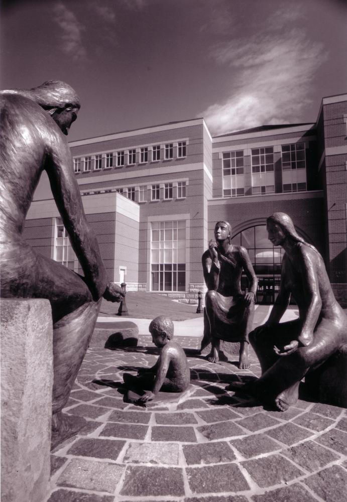 Grove Plaza, containing the "Christ the Teacher Sculpture," 1995.