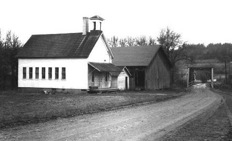 Fendall school house north of Willamina, Feb. 1959.