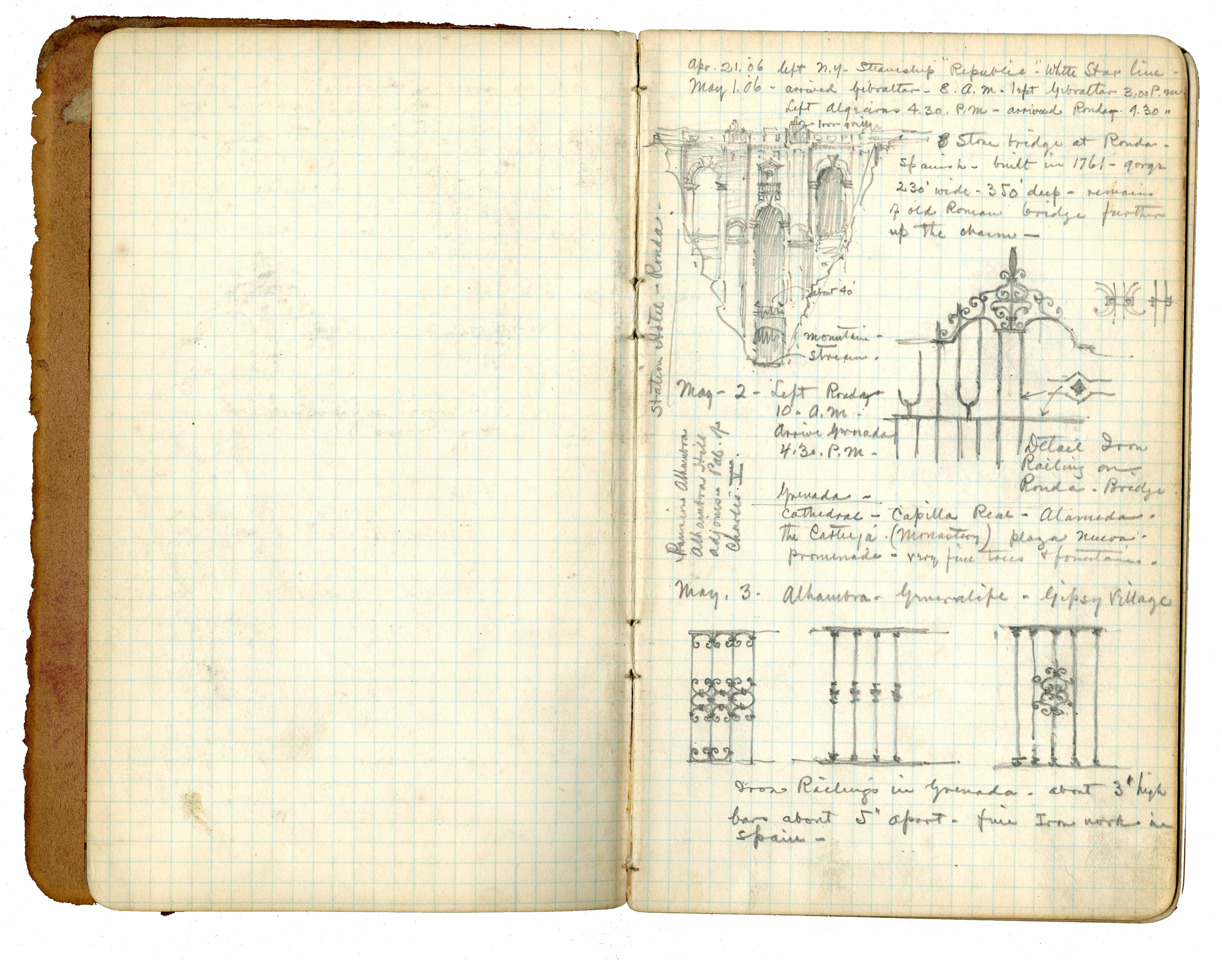 Doyle traveled to Europe in 1906 and took notes in this diary, which is now held by the Oregon Historical Society Research Library.