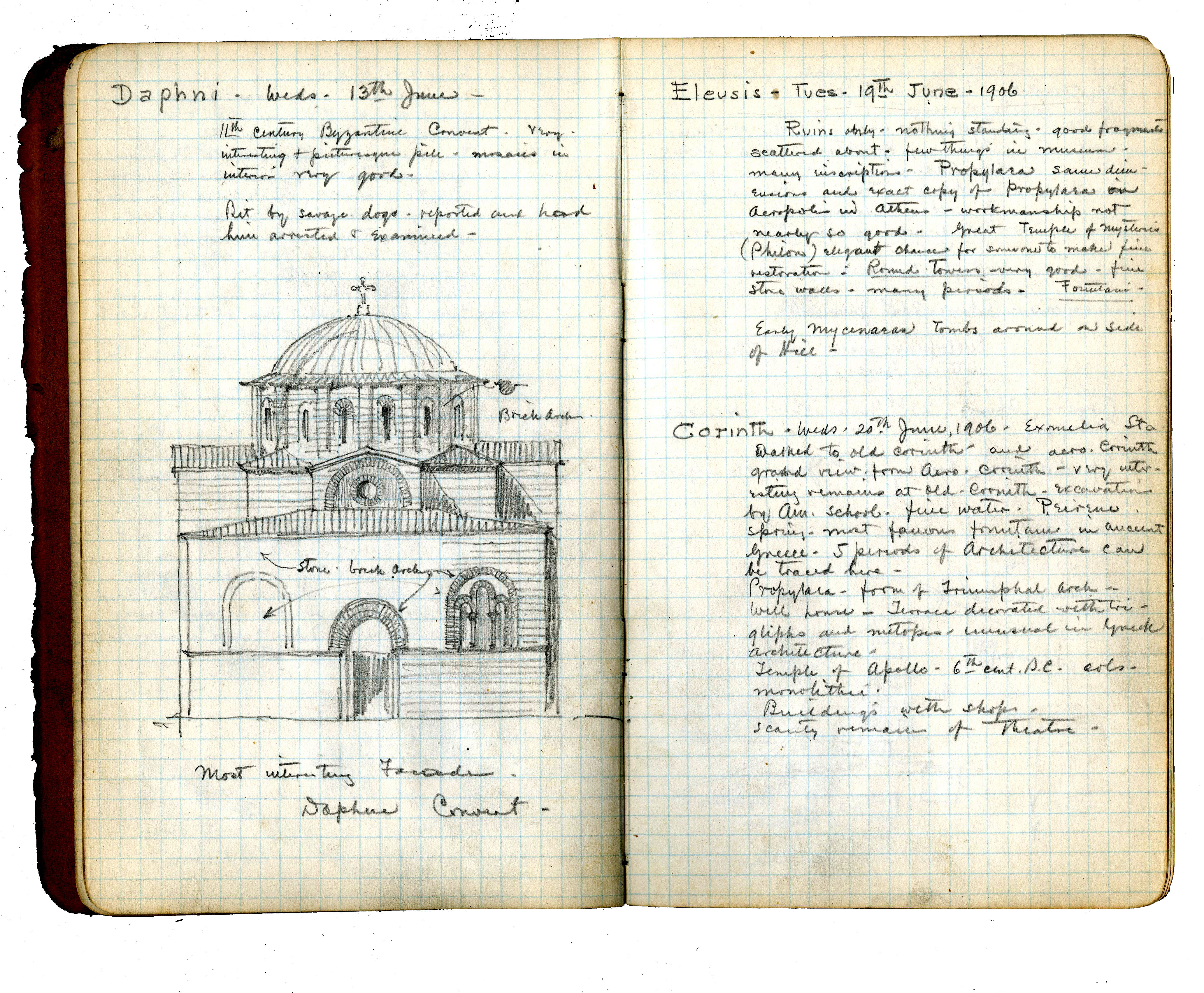 Doyle traveled to Europe in 1906 and took notes in this diary, which is now held by the Oregon Historical Society Research Library.