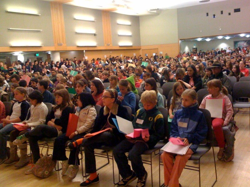 Children from around Oregon attend a workshop at PSU's Oregon Writing Festival