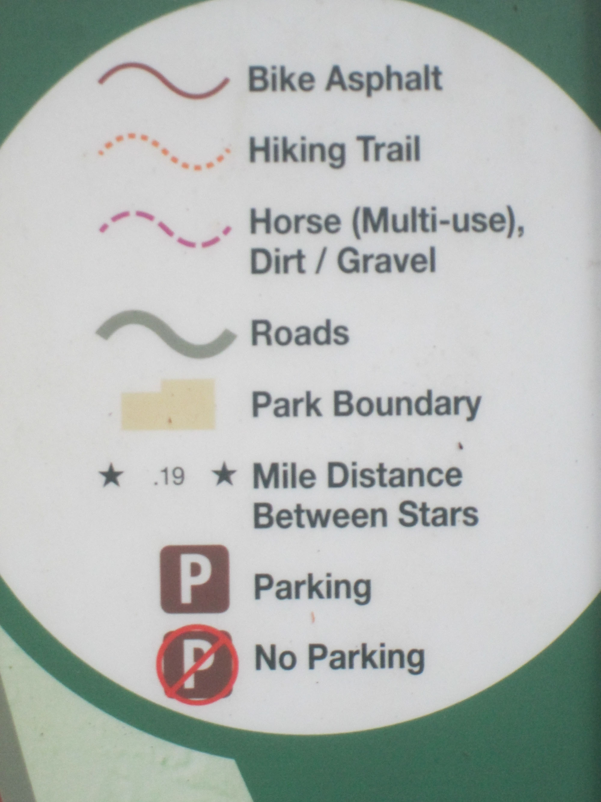 Tryon State Park map legend