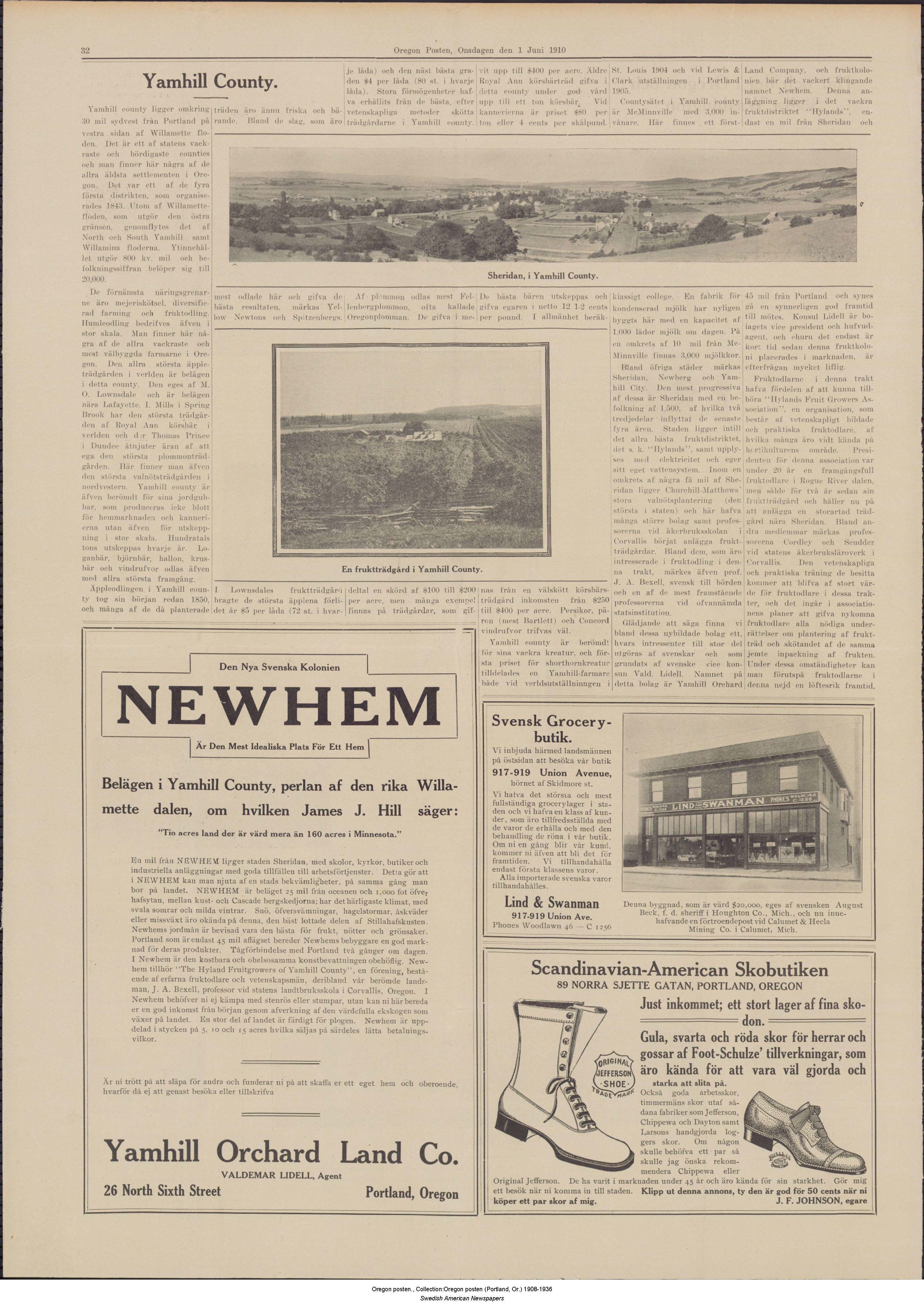 Swedish American Newspapers project: http://www.mnhs.org/newspapers/swedishamerican/oregon-posten