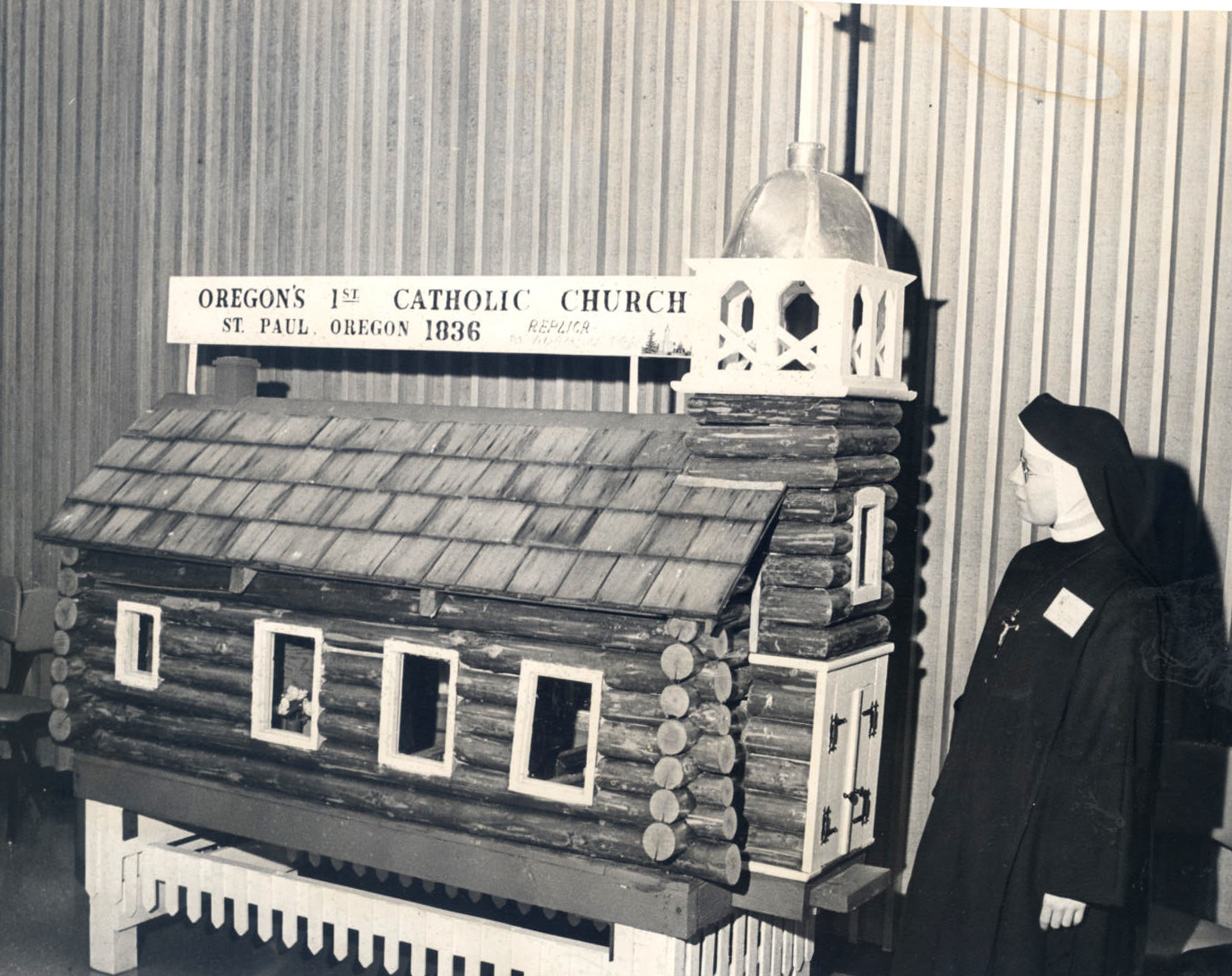 Scale model of the original church built in 1836.