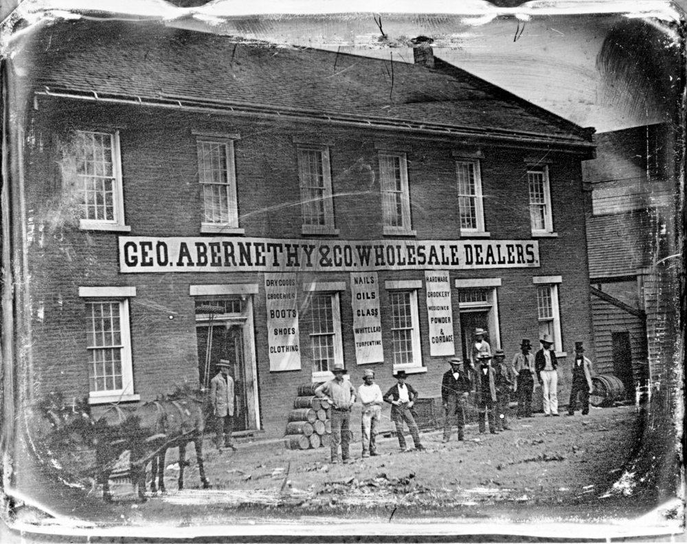 George Abernethy's wholesale store, Oregon City, 1850s