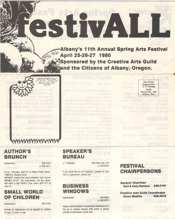 Albany Arts Festival flyer, 1980