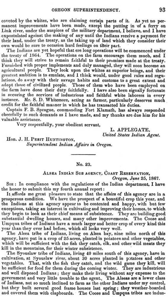 Alsea Subagency of Siletz Reservation