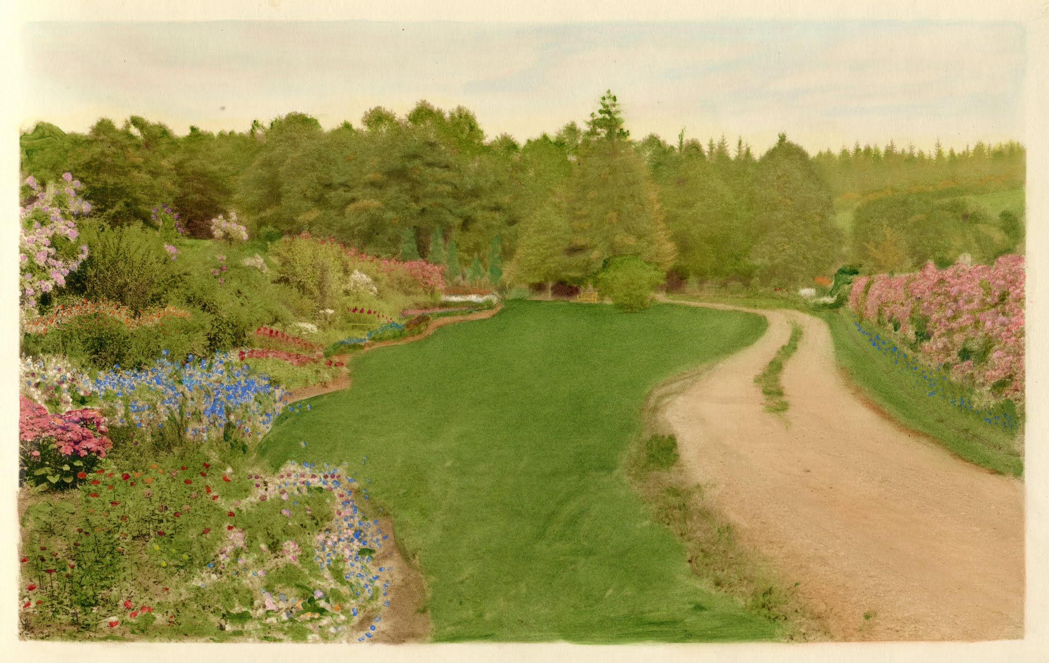 Hand-tinted photo is from the Rodgers family, original residents of Ambleside. Their cottage still stands.
