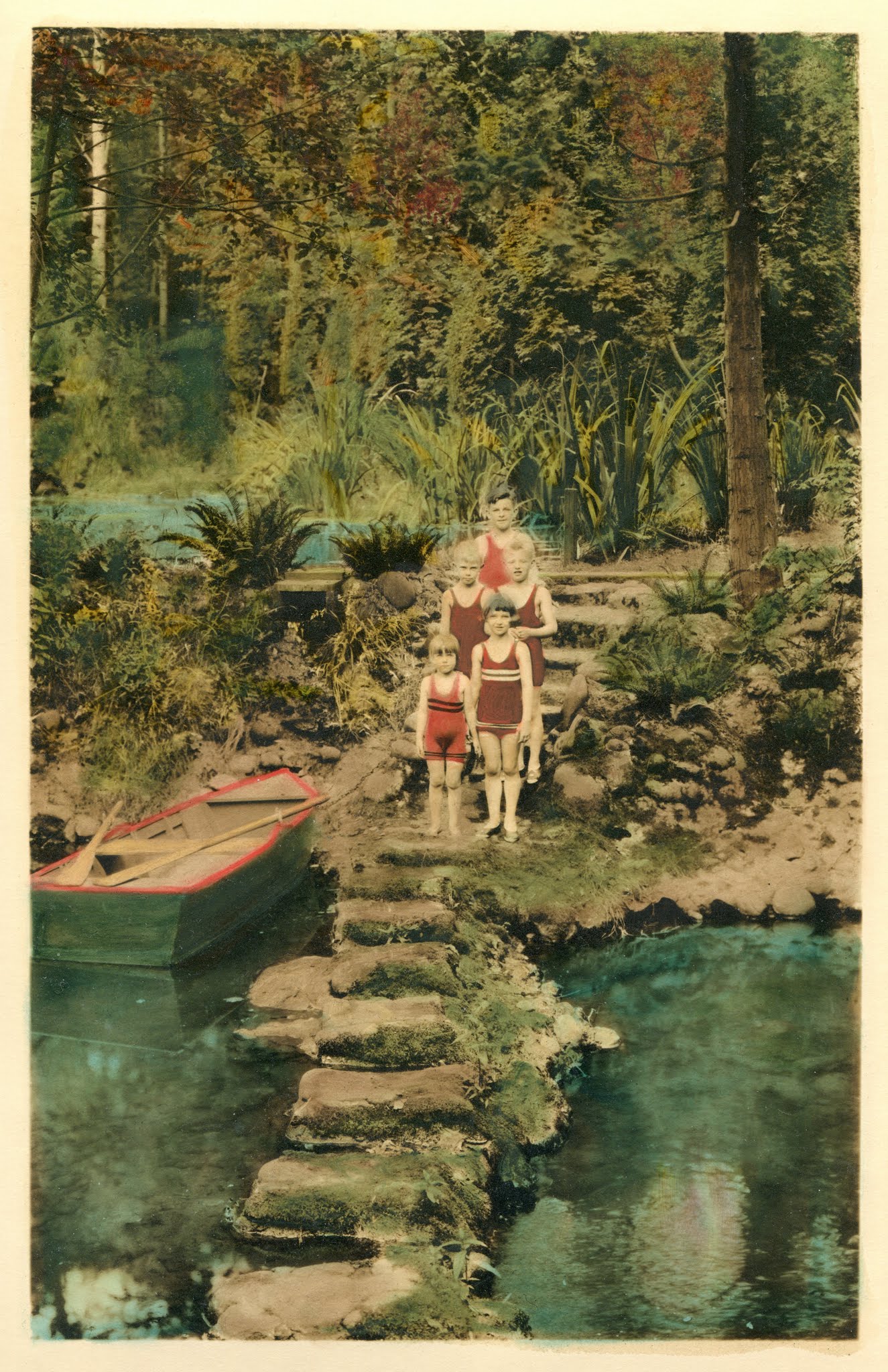 Hand-tinted photo is from the Rodgers family, original residents of Ambleside. Their cottage still stands.