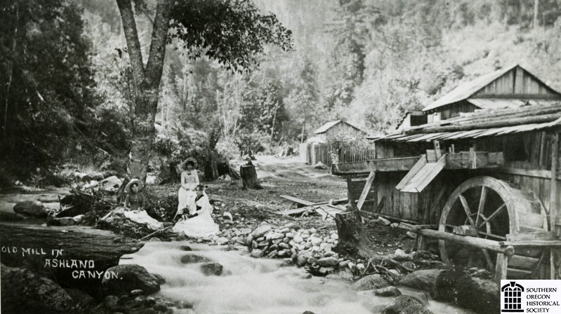 Holcom's flour mill on Ashland Creek, about 1886.