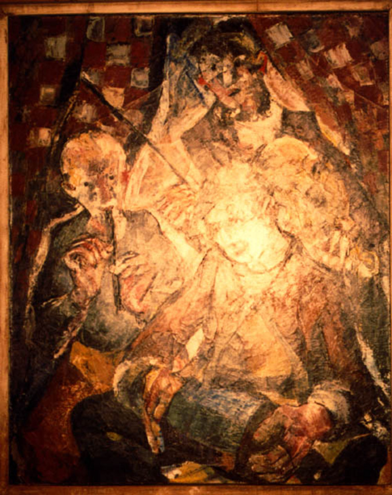 A 1936 oil painting by Darrell Austin.  Title: "The Musicians"