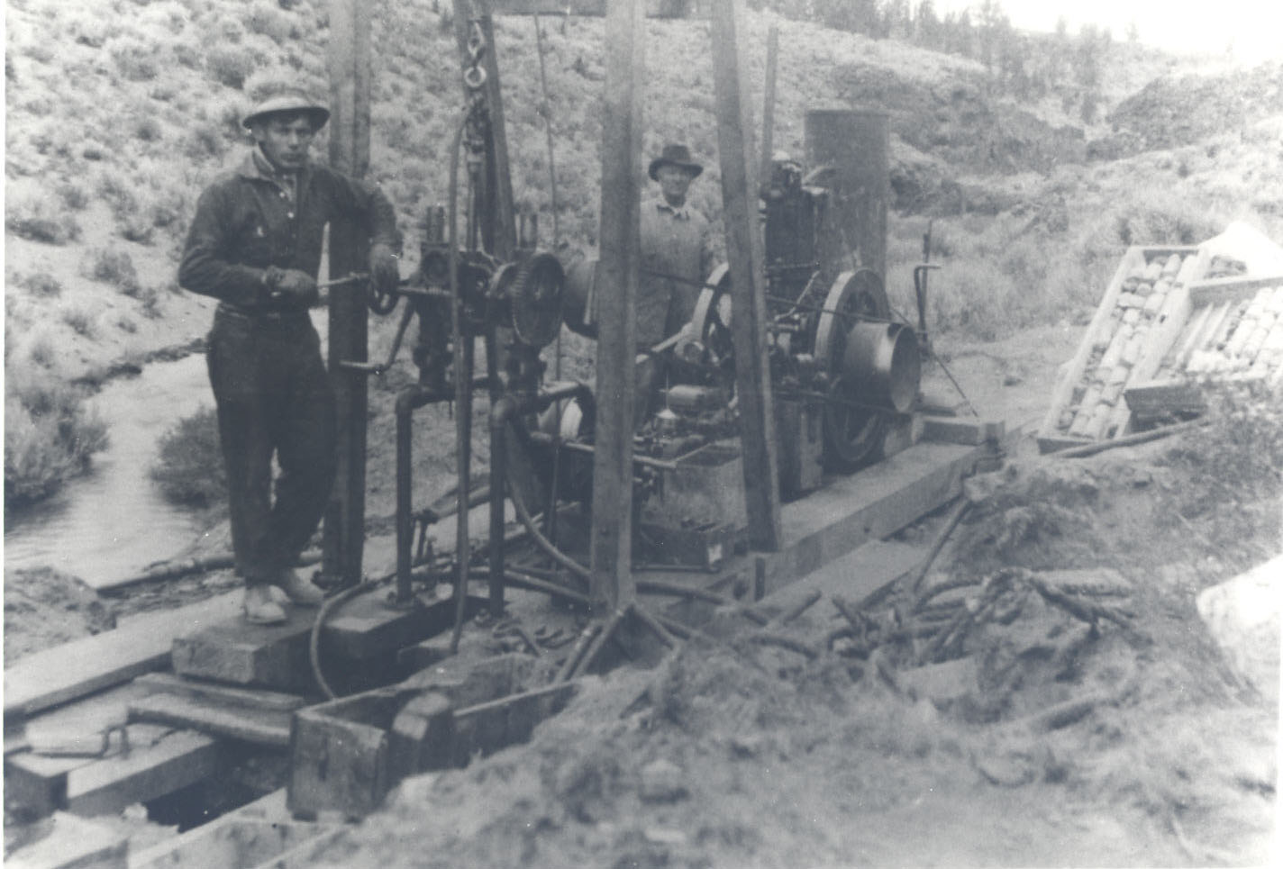 Taking care of samples north of dam site, 1913-1914